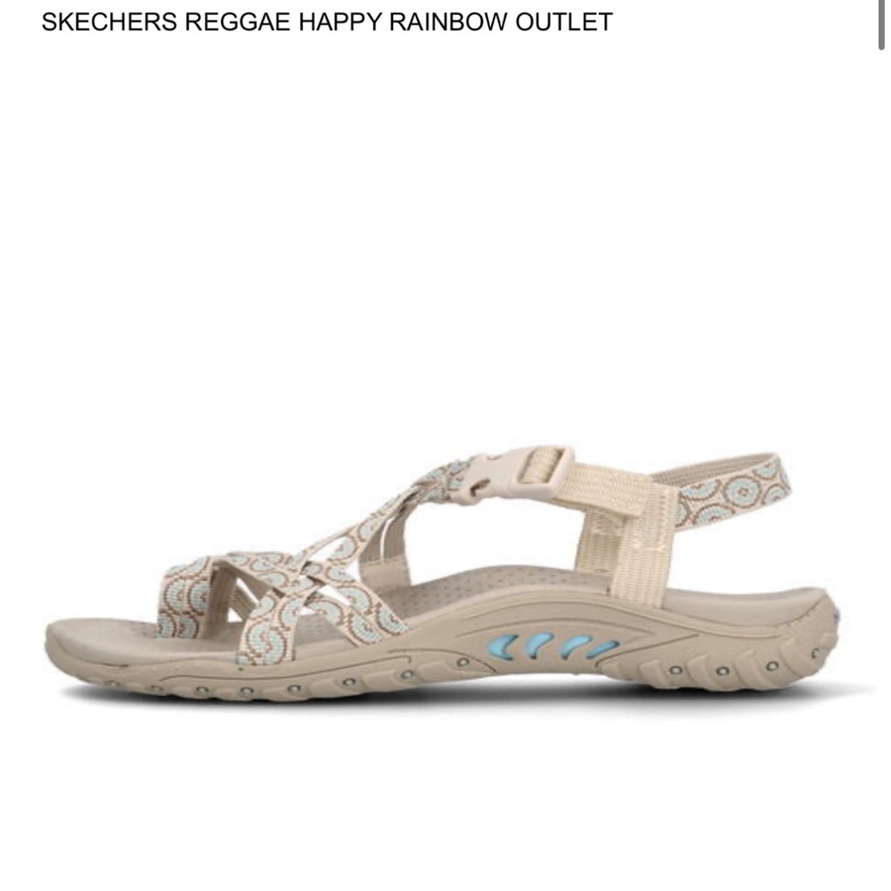 NEW. Skechers Tan Sandals Strappy Design Memory Foam